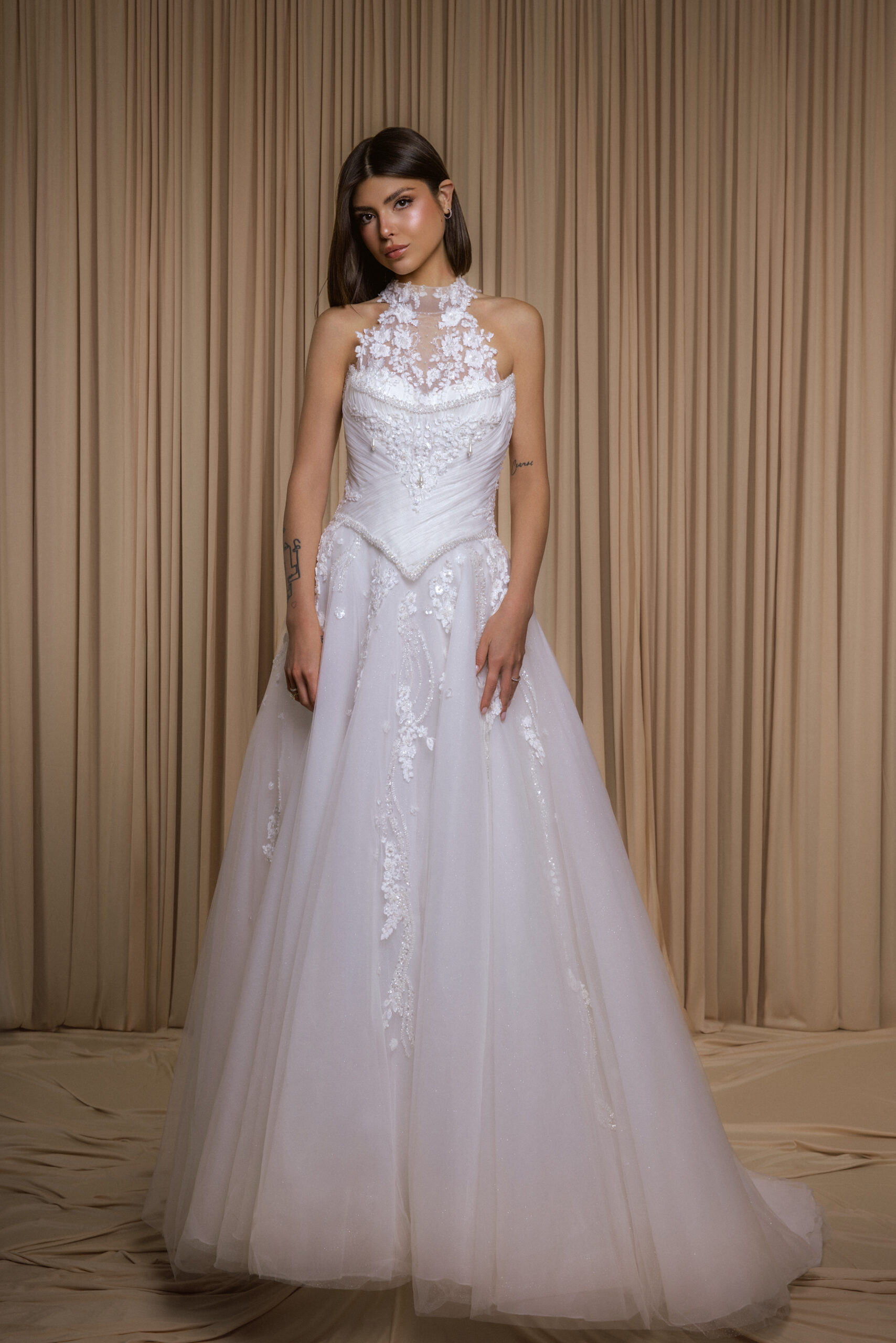 The Evelina Grace High-Neck Couture Gown