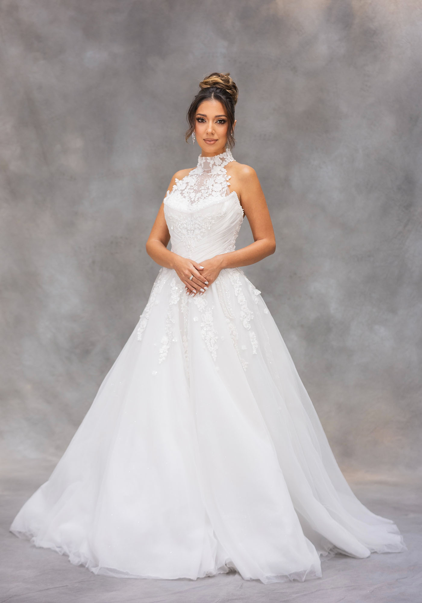 The Evelina Grace High-Neck Couture Gown