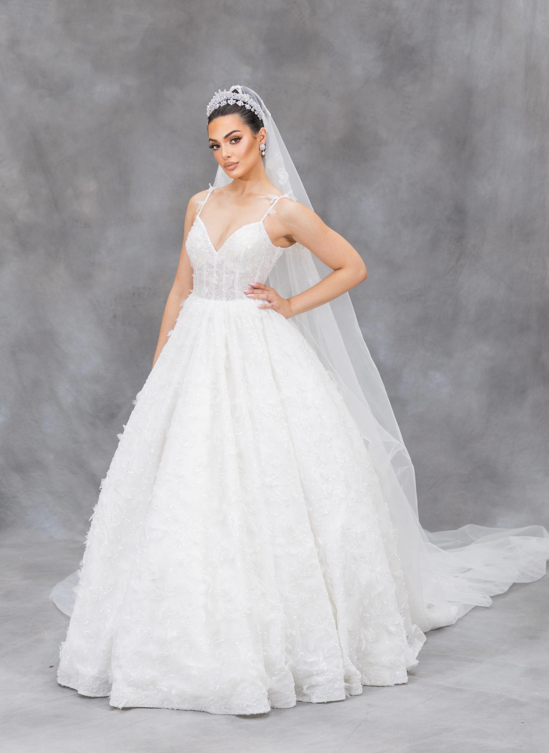 The Aurora Crystal Blossom Ball Gown