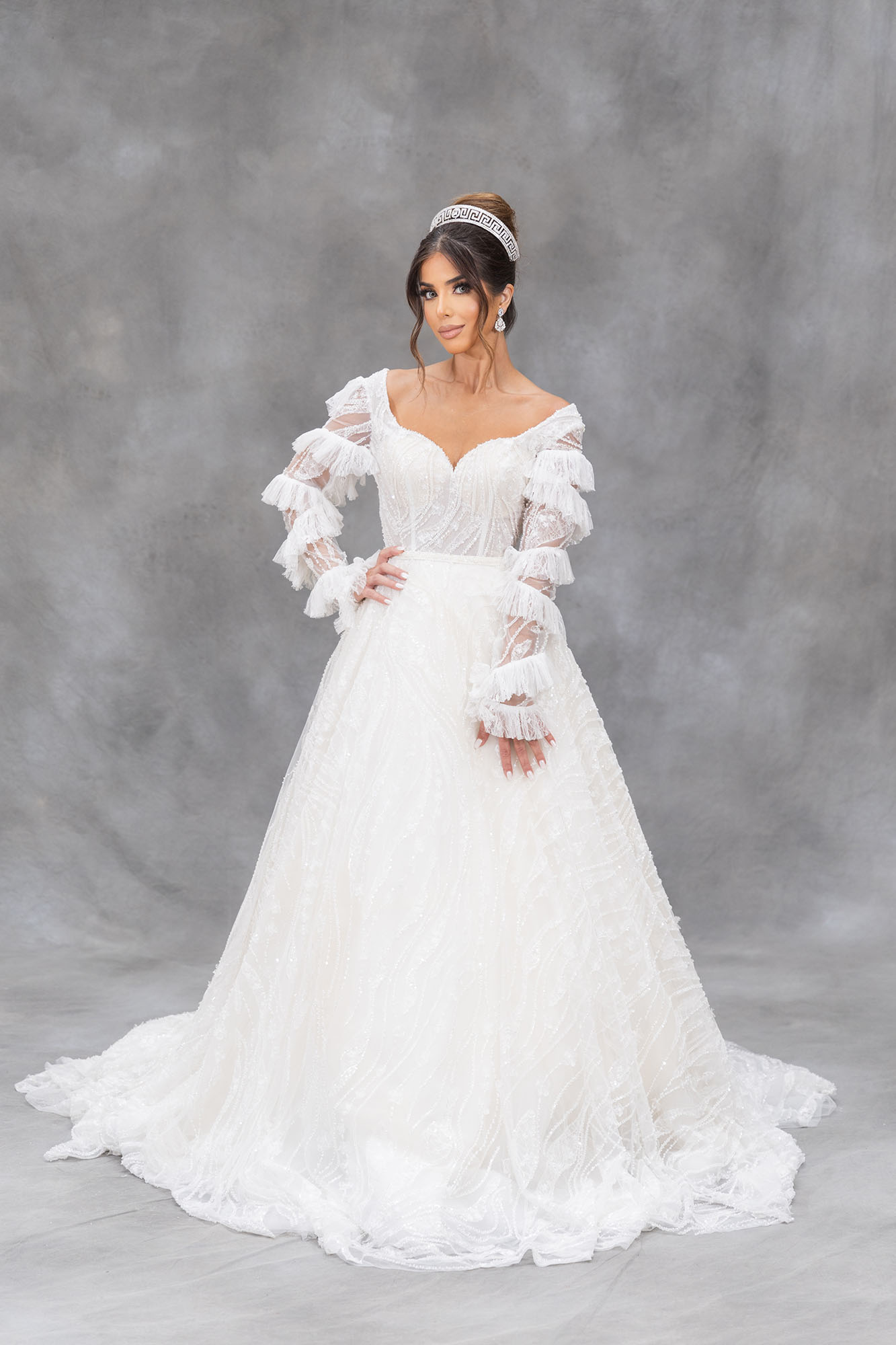 The Adriana Enchanted Ruffle-Sleeve Gow